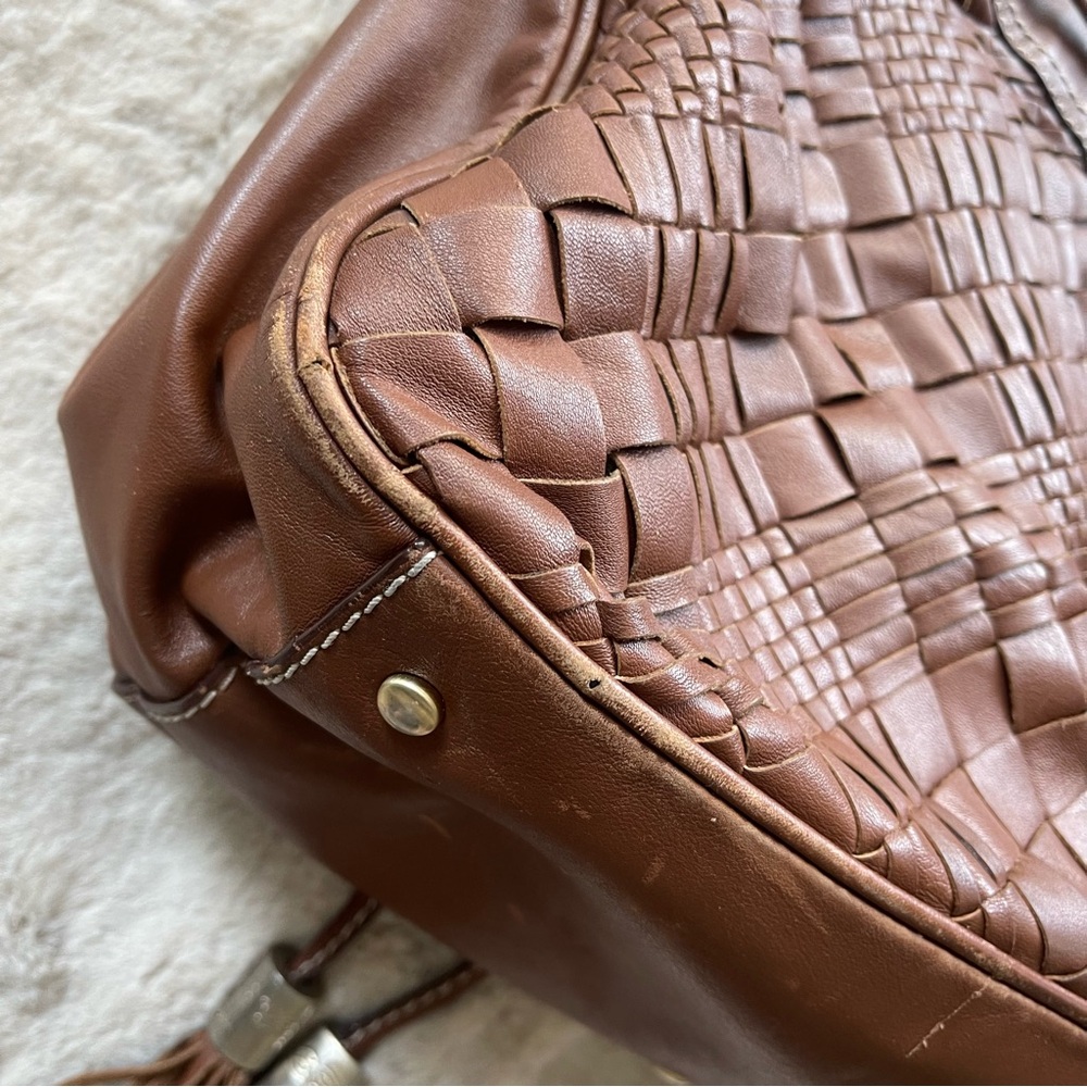 Lancel Woven Braided Leather Hobo Tote - Picture 4 of 16